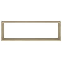Wandschappen kubus 2 st 80x15x26,5 cm bewerkt hout sonoma eiken - thumbnail
