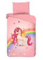 Good Morning Dekbedovertrek "eenhoorn met regenboog" - Multi - (140x200 cm) - Katoen - thumbnail