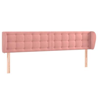 Hoofdbord met randen 163x23x78/88 cm fluweel roze