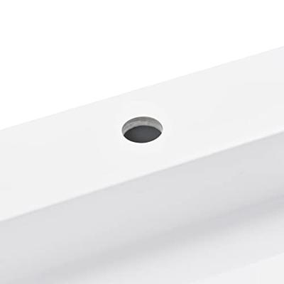 VidaXL Wastafel 120x46x11 cm mineraal gegoten/marmer gegoten wit - thumbnail