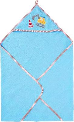 Playshoes badponcho graafwerken junior 100 cm katoen blauw maat L