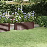 VidaXL Plantenbak 114x40x36 cm gegalvaniseerd staal bruin - thumbnail