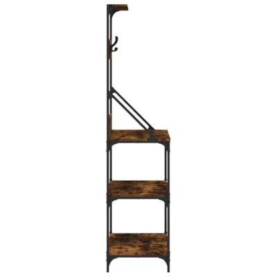 Bakkersrek met haken 4-laags bewerkt hout gerookt eikenkleurig