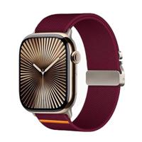 By Qubix - Nylon bandje met Parachute sluiting - Bordeaux - Compatible met Apple Watch 38mm / 40mm / 41mm / 42mm - Compatible Apple watch bandjes - thumbnail