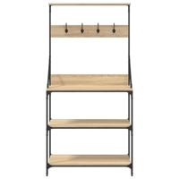 VidaXL Bakkersrek met haken 4-laags bewerkt hout sonoma eikenkleurig - thumbnail