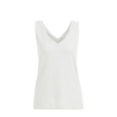 WE Fashion fijngebreide top wit