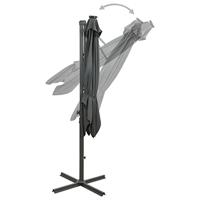 VidaXL Zweefparasol met paal en led-verlichting 300 cm antracietkleur - thumbnail