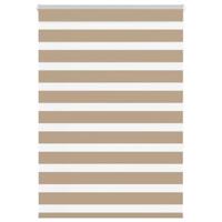 VidaXL Zebra blind 105x150 cm stofbreedte 100,9 cm polyester zandbruin - thumbnail