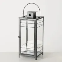 Boltze Home lantaarn ijzer bregenz 35x35x80cm zwart - thumbnail