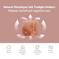 VidaXL Zoutsteen theelichthouders roze steenzout - thumbnail