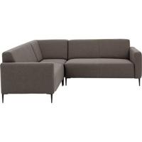 Goossens Bank Key West bruin, stof, 2-zits, modern design - thumbnail