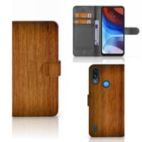 Motorola Moto E7i Power | E7 Power | Book Style Case | Donker Hout - thumbnail