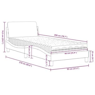 Bed met matras fluweel donkergrijs 90x200 cm