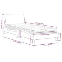Bed met matras fluweel donkergrijs 90x200 cm - thumbnail