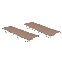Campingbedden 2 st 180x60x19 cm oxford stof en staal taupe - thumbnail