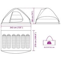 Koepeltent 6-persoons waterdicht bruin - thumbnail