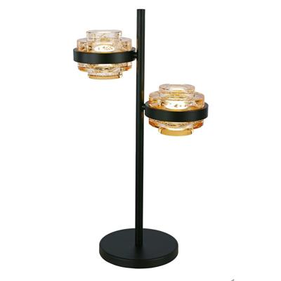 Highlight TafellampDynasty zwart 2-lichts amber glas - T1508.28