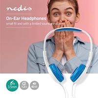 Bedrade Koptelefoon | 1,2 m Ronde Kabel | On-Ear | Blauw/Wit - thumbnail