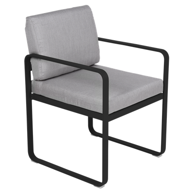 Fermob Bellevie dining armchair tuinstoel Liquorice - Flannel