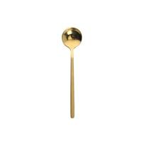 Mini accessoires koffie lepel keuken Dessertspoon dineren ronde vorm koffie roestvrijstaal huis grootte: 17cm (gouden) - thumbnail