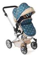 Combi-poppenwagen Mika - Stars Turquoise Beige - thumbnail