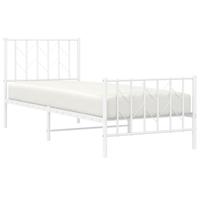 Bedframe met hoofd- en voeteneindemetaal wit 80x200 cm - thumbnail