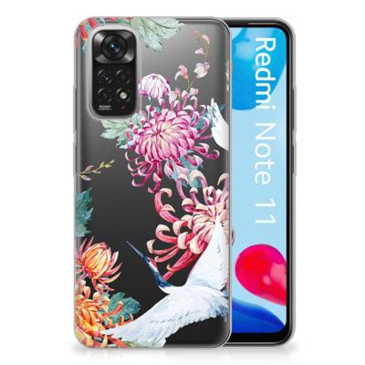 Xiaomi Redmi 10 | Redmi Note 11 4G | TPU Hoesje | Bird Flowers