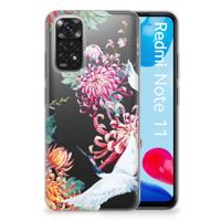 Xiaomi Redmi 10 | Redmi Note 11 4G | TPU Hoesje | Bird Flowers - thumbnail