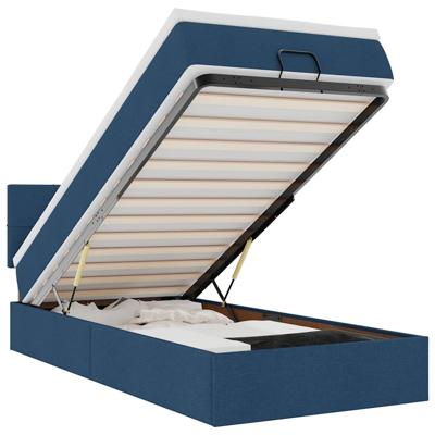 Bed met matras 120x200 cm stof blauw