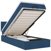 Bed met matras 140x190 cm stof blauw - thumbnail