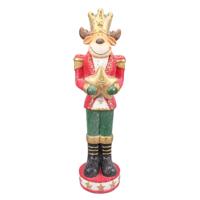 Beeld Rendier 80 cm Rood Kunststof Kerstdecoratie Decoratief Figuur - thumbnail