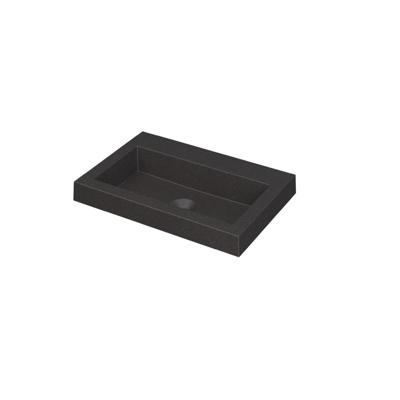 INK Dock Wastafel Quartz Zonder Kraangat - 600x400x60 mm - Quartz Zwart
