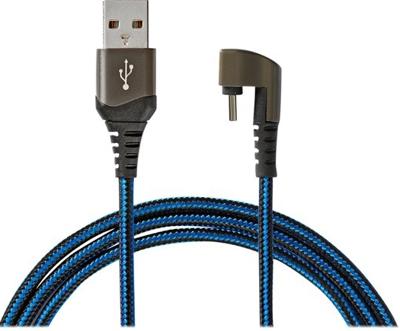 USB-Kabel | USB 2.0 | USB-A Male | USB-C Male | 480 Mbps | Verguld | 1.00 m | Rond | Gevlochten / Nylon | Blauw / Zwart | Cover Window Box