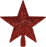 Piek Glitter Ster 30cm Rood - thumbnail