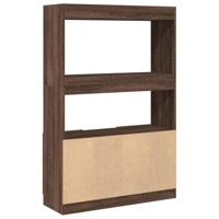 Hoge kast 92x33x140 cm bewerkt hout bruin eikenkleur - thumbnail
