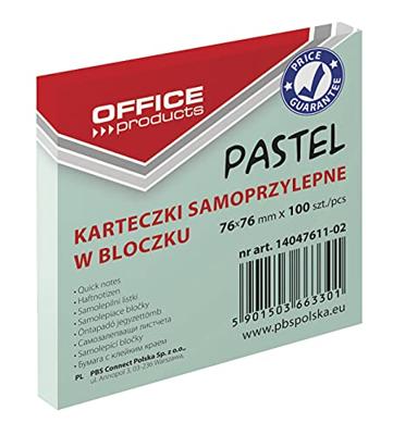 OFFICE products memoblok Pastel, 76 x 76 mm, 100 vel, pastelgroen