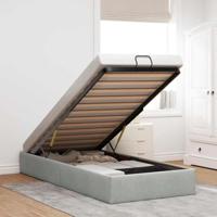 Bedframe zonder matras 90x200 cm fluweel lichtgrijs - thumbnail