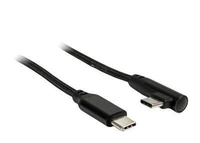 Inter-Tech usb-c naar usb-c kabel 90° (zwart, 1 meter)