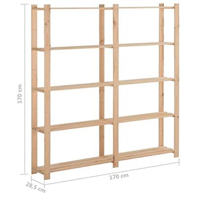 Opbergrek 5-laags 170x28,5x170 cm massief grenenhout Opbergrek 5-laags 170x28,5x170 cm massief grenenhout