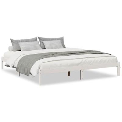 Bedframe extra lang zonder matras grenenhout wit 200x220 cm