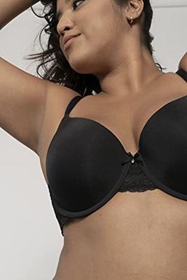 Beugel BH Adele - T-shirt BH met vulling - Gevulde bh met gladde cups - Wit - Zwart