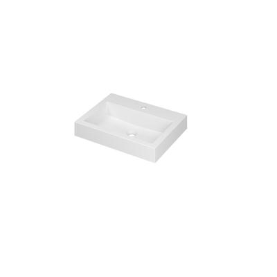 INK Momento Wastafel Polystone met 1 Kraangat - 600x450x90 mm - Mat Wit