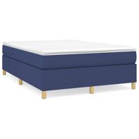 Boxspring met matras stof blauw 140x190 cm - thumbnail