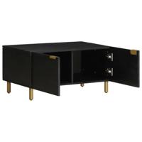 Salontafel 80x50x40 cm bewerkt hout zwart - thumbnail