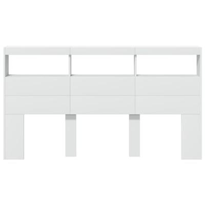 Hoofdbordkast met LED-verlichting 180x17x102 cm wit Hoofdbordkast met LED-verlichting 180x17x102 cm wit