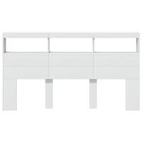 Hoofdbordkast met LED-verlichting 180x17x102 cm wit - thumbnail