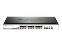 Web Smart DGS-1210-24P - Switch - Beheerd - 24 x 101001000 (PoE) + 4 x combo Gigabit EthernetGigabit SFP - desktop, rack-uitvoering - PoE (193 W) - thumbnail