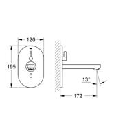 GROHE Eurosmart Cosmopolitan E afbouwdeel v wandkraan met uitloop 17cm met menging met tranformator 230V chroom 36315000 - thumbnail