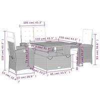 4-delige Tuinset met kussens poly rattan beige - thumbnail