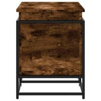 Opbergbox met deksel 100x40x51,5 cm bewerkt hout gerookt eiken - thumbnail